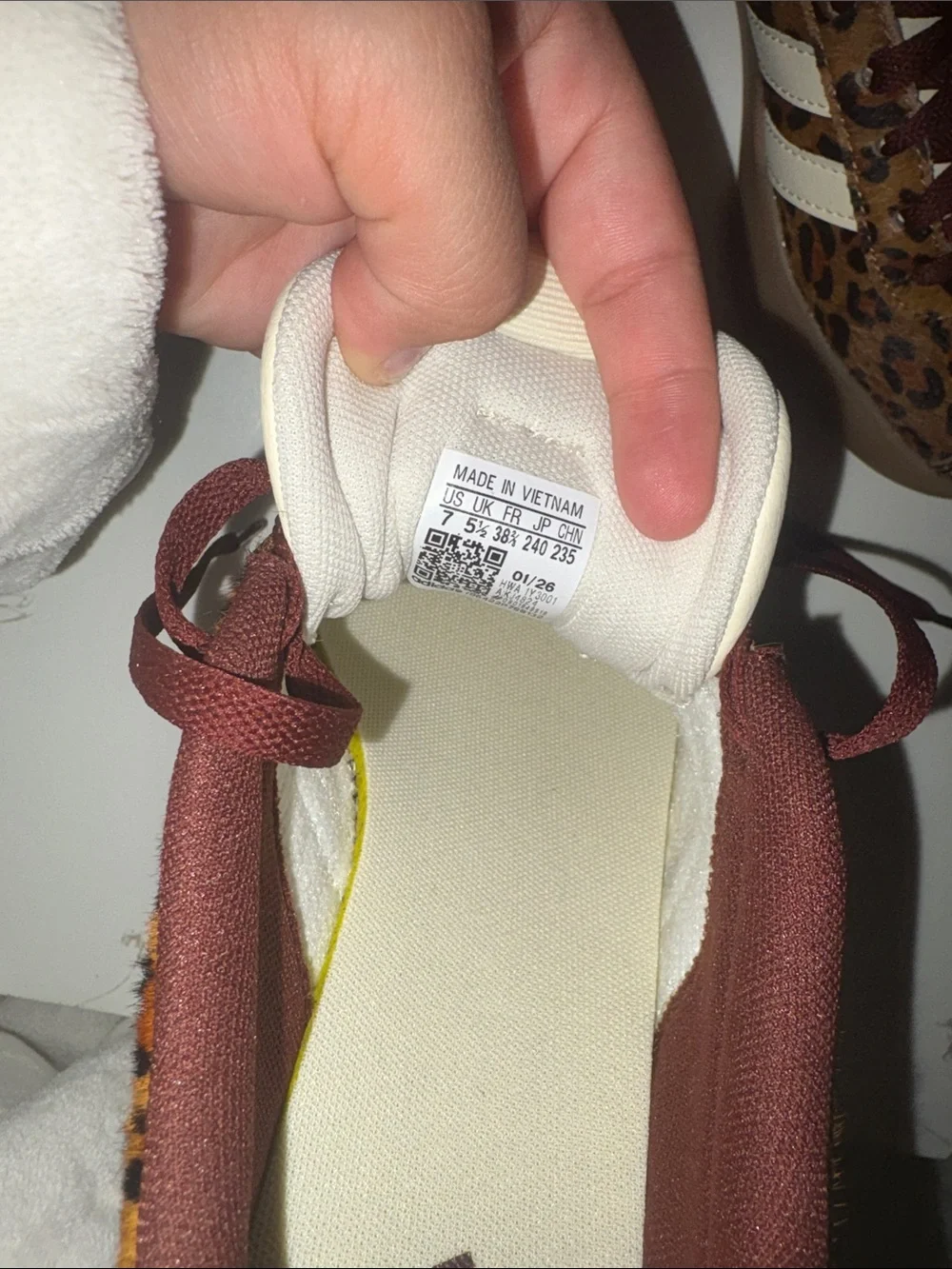 adidas Women’s Leopard Print Sneakers in Brown, Cream & Burgundy